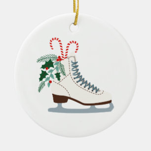 Holiday Ice Skate Keramik Ornament