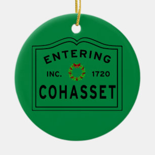 Holiday Incoming Town of Cohasset MA Keramik Ornament