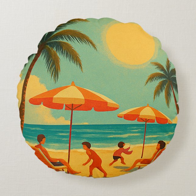 Holiday is rundes kissen (Vorderseite)