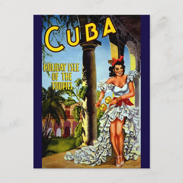 Holiday Isle of Tropics Cuba Vintage Travel Postkarte (Vorderseite)