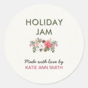 Holiday Jam Etikett Weihnachtskonserven Aufklebe Runder Aufkleber