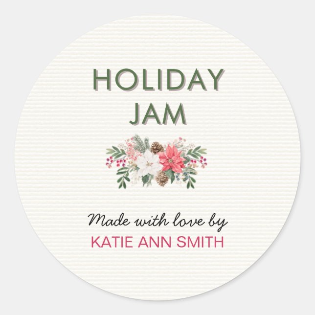 Holiday Jam Label | Christmas Canning Sticker (Vorderseite)