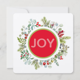 Holiday JoSimple Watercolor Wreath Holiday Card Feiertagskarte