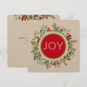 Holiday JoSimple Watercolor Wreath Holiday Card Feiertagskarte