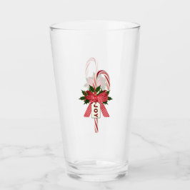 Holiday Joy Candy Canes Beer Soda Pint Brille Glas