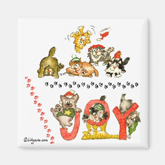Holiday Joy Cats Magnet (Vorne)