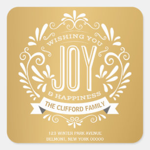 HOLIDAY JOY CHALKBOARD ADRESSE STICKERS