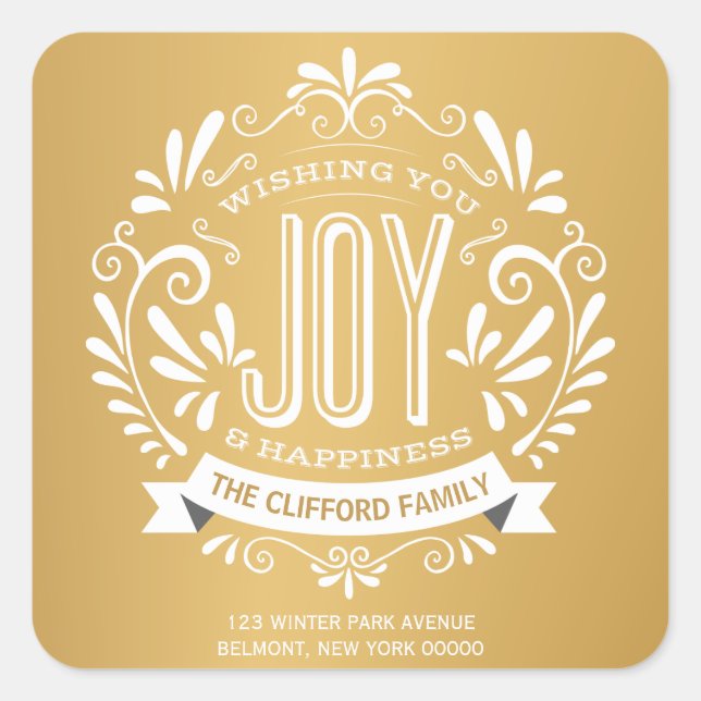 HOLIDAY JOY CHALKBOARD ADRESSE STICKERS (Vorderseite)