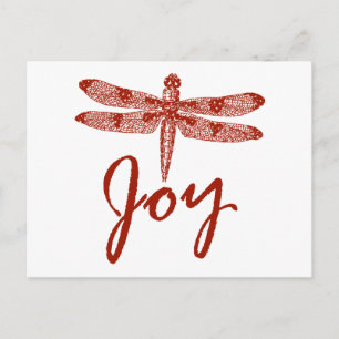 Holiday Joy Dragonfly Feiertagspostkarte