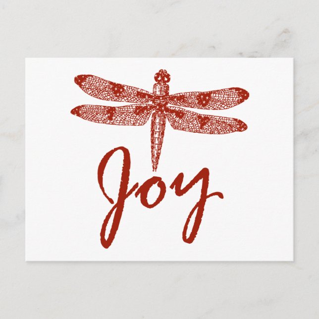 Holiday Joy Dragonfly Feiertagspostkarte (Vorderseite)