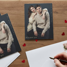 Holiday Joy Modern Elegant Magnetic Photo Holiday  Magnetkarte