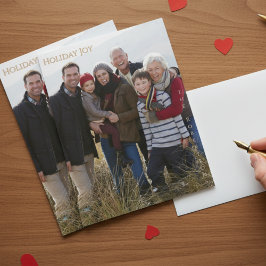 Holiday Joy Modern Warm Magnetic Photo Holiday  Magnetkarte