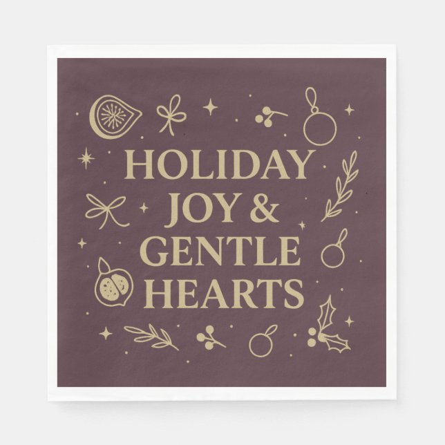 Holiday Joy Paper Napkin Serviette (Vorderseite)
