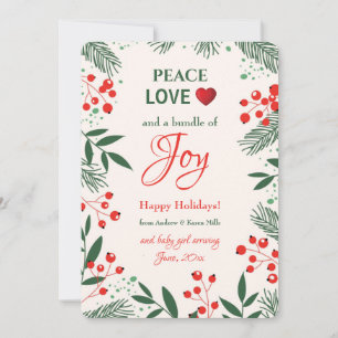 Holiday Joy Pregnancy Ankündigung Holiday Card