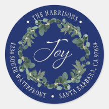 Holiday Joy Wreath Navy Blue Rücksendeadresse