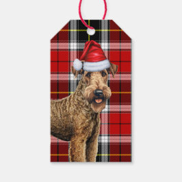 Holiday Kariert Airedale Terrier Dog Weihnachten Geschenkanhänger