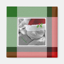Holiday Kariert Christmas Keepake Baby Foto Magnet