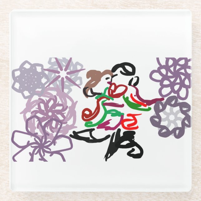 Holiday Kiss  Glasuntersetzer (Vorderseite)