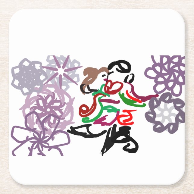 Holiday Kiss  Rechteckiger Pappuntersetzer (Vorderseite)