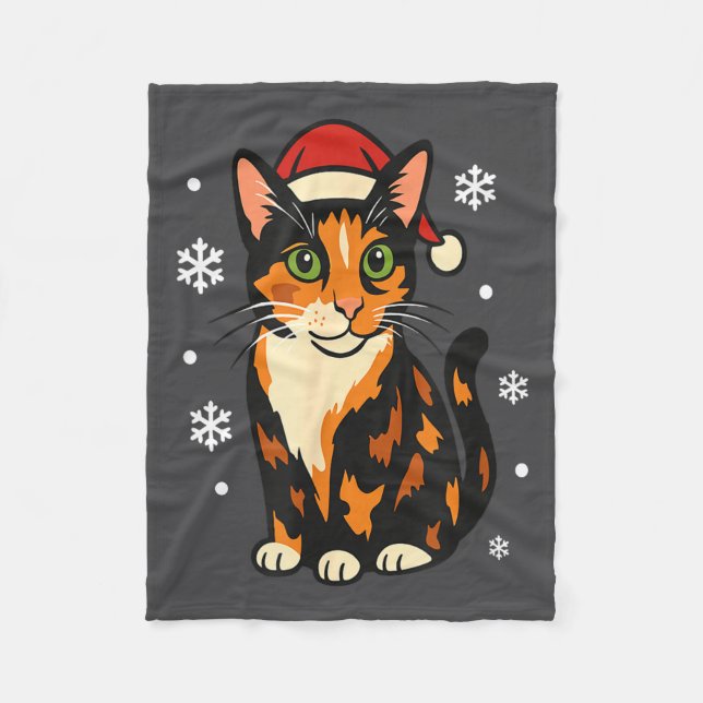 Holiday Kitten Cute Christmas Cat Design Uni  Fleecedecke (Vorderseite)