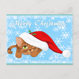 Holiday Kitten Holiday Postcard Postkarte