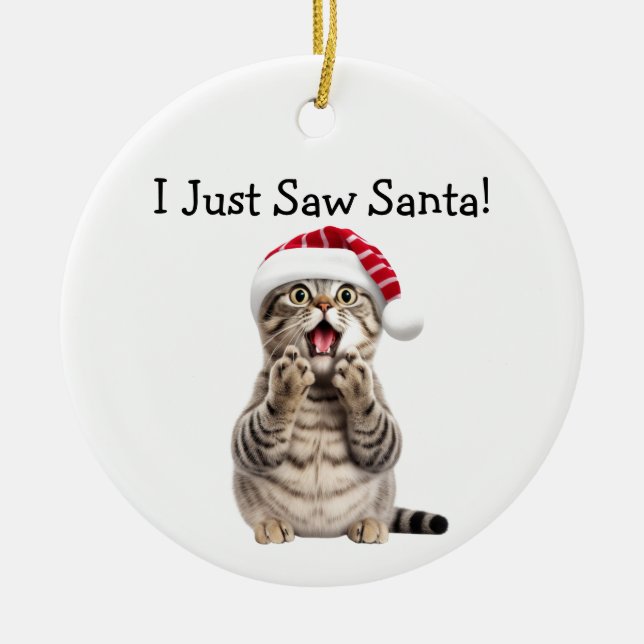 Holiday Kitty Antics Cat Ornament (Vorne)