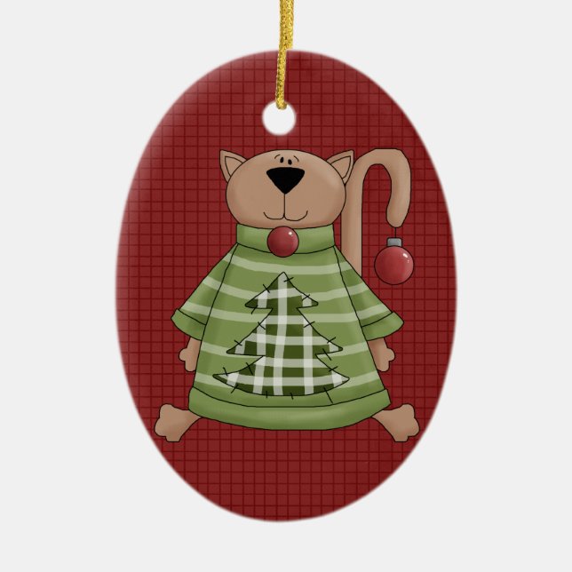Holiday Kitty Keramik Weihnachtsschmuck (Vorne)