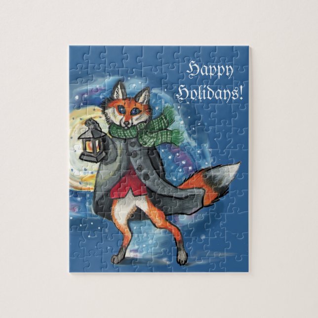 Holiday Lantern Fox Puzzle (Vertikal)