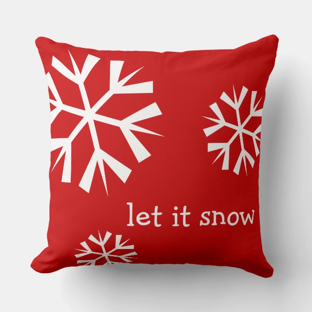 Holiday Let it Schnee Schneeflocke Kissen (Vorderseite)