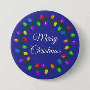 Holiday Lightbulb Wreath Button