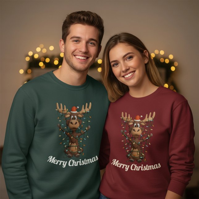 Holiday Lights Moose Sweatshirt (Von Creator hochgeladen)