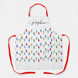 Holiday Lights Personalisiert Name Skript Skript W Schürze