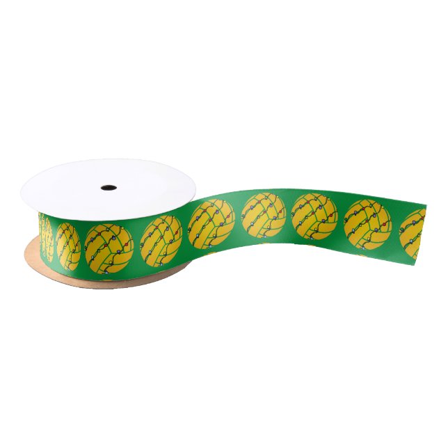 Holiday Lights Water Polo Ball Satin Ribbon Satinband (Spule)