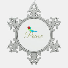 Holiday Little Bird  Messenger of Peace Schneeflocken Zinn-Ornament