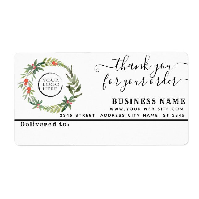 Holiday Logo bedanken sich bei Ihrem E-Mail-Label (Vorne)