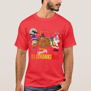 Holiday Lover Halloween Frohe Weihnachts Happy Hal T-Shirt