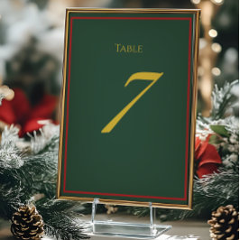 Holiday Luxe Christmas Table Number Card Tischnummer
