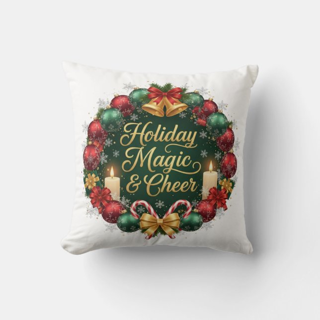 Holiday Magic & Cheer Festive Christmas  Kissen (Vorderseite)