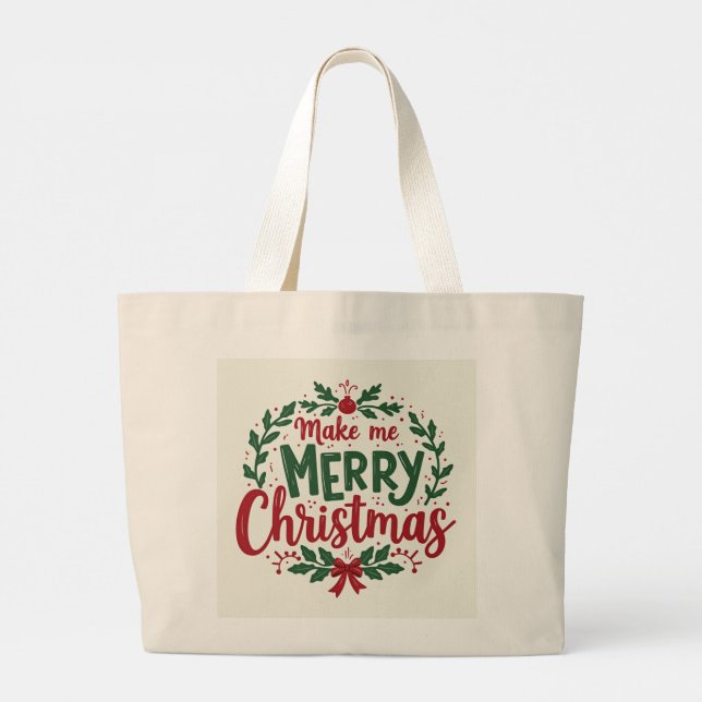 Holiday Magic: Ihre perfekte Weihnachts-Tote-Tasch Jumbo Stoffbeutel (Rückseite)