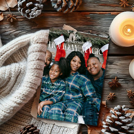 Holiday Magic Magazine Cover Style Family Foto Feiertagskarte