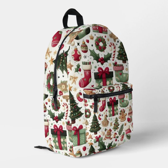 Holiday Magic Season Backpack Bedruckter Rucksack (Rückseitige Ecke links)