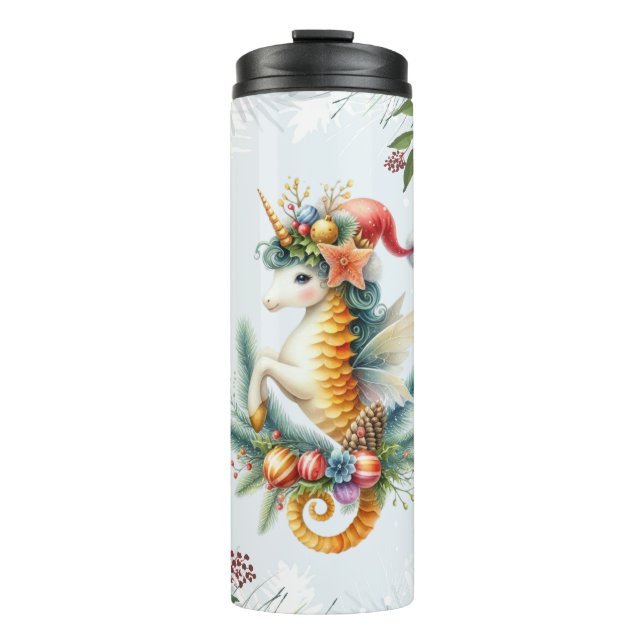 Holiday Magic Unicorn-Seepferd Thermosbecher (Vorderseite)