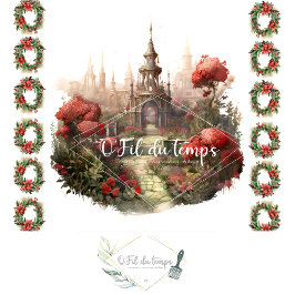 Holiday Magical Castle Decoupage Paper Seidenpapier