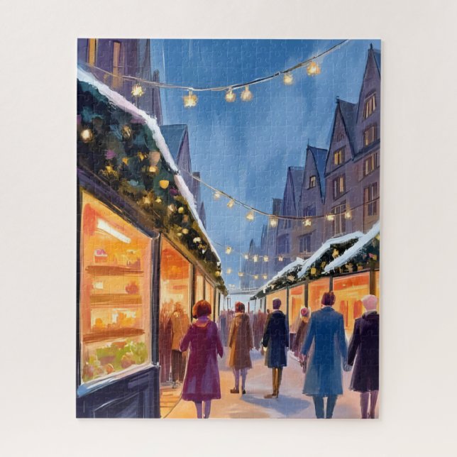 Holiday Market Merry Christmas Painting Puzzle (Vertikal)