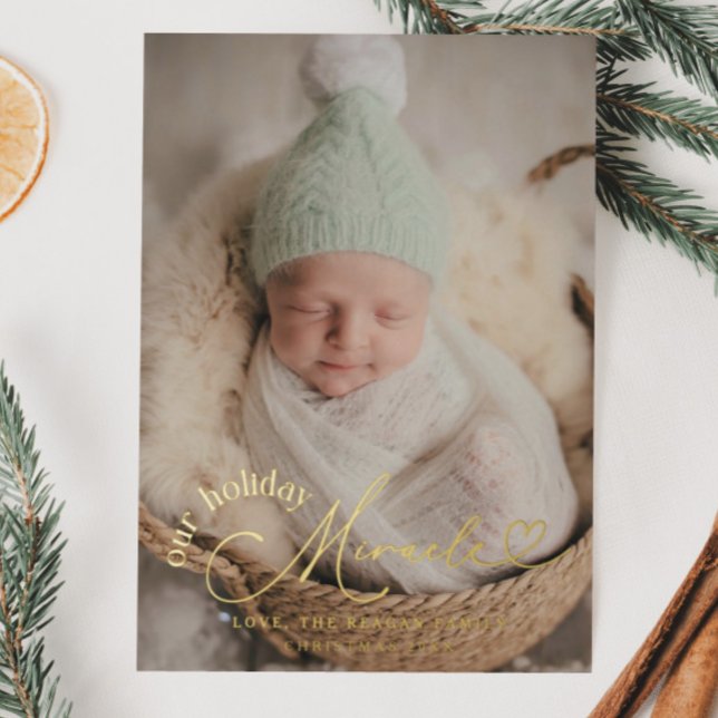 Holiday Miracle Elegante Script Ankündigung zur Ge (Von Creator hochgeladen)