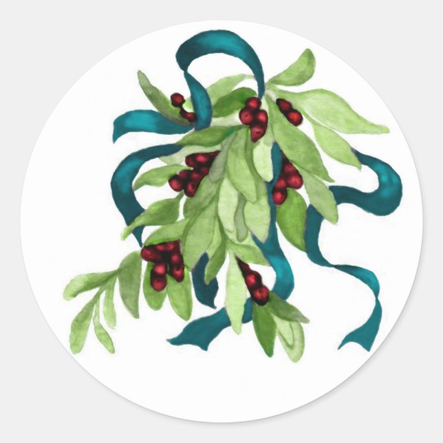 Holiday Mistletoe Umschlag Aufkleber für Amy (Vorderseite)