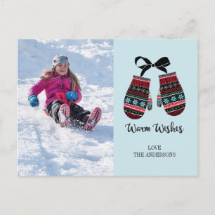 Holiday Mittens Warm wünscht Foto Postkarte