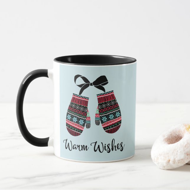 Holiday Mittens Warmes wünscht Weihnachten Kaffee  Tasse (Mit Donut)