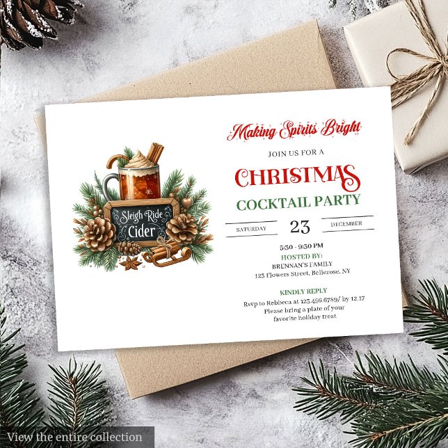 Holiday modern Christmas cocktail party invitation Einladung (Holiday modern Christmas cocktails party invitation

)