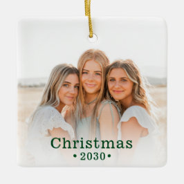 Holiday Modern Family Foto Keramik Ornament